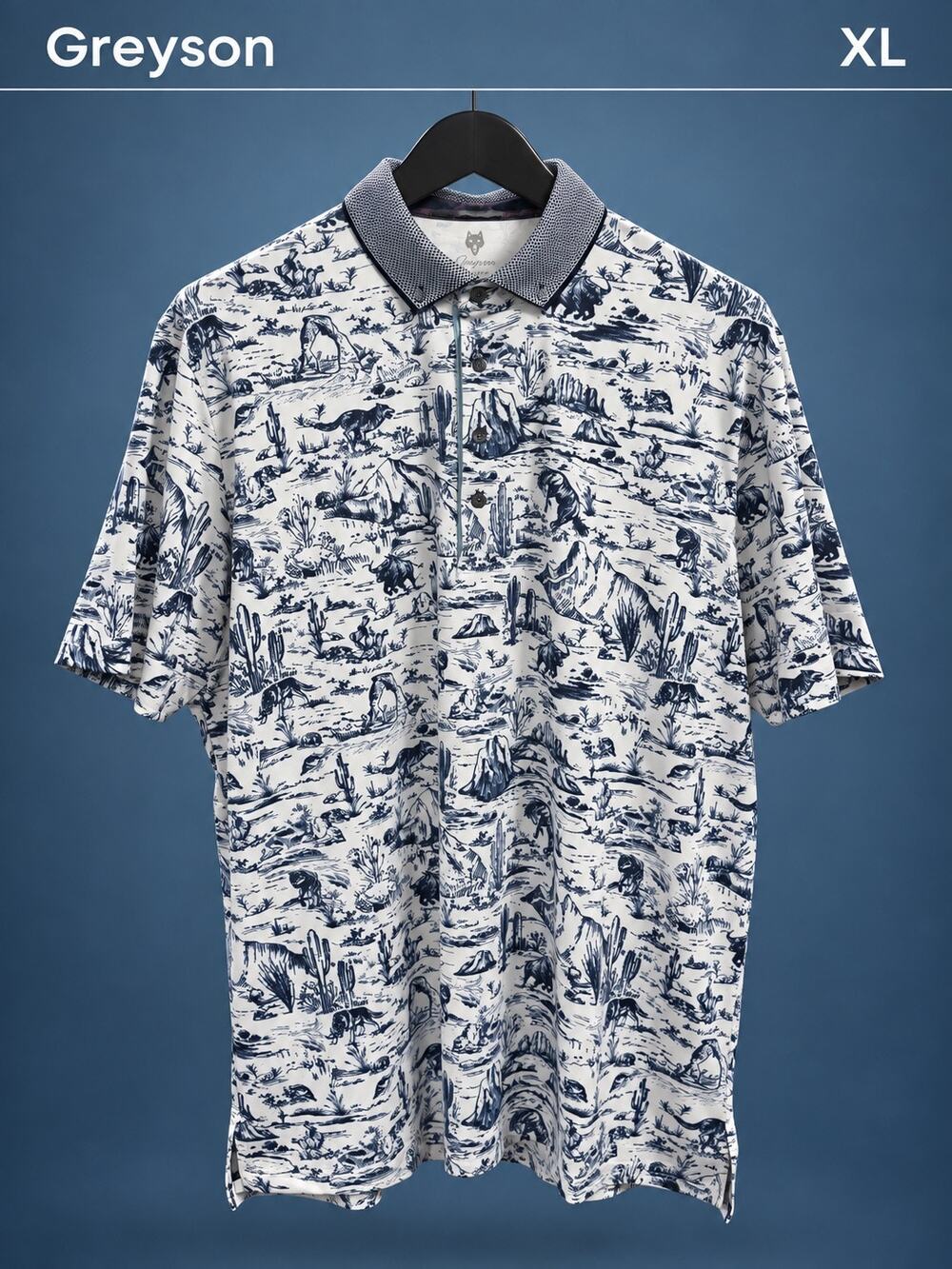le:
Greyson Utah Landscape Polo XL NWT Arctic